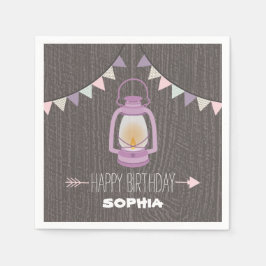 Lila Lantern Birthday Napkins Serviette