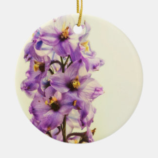 Lila Larkspur Delphinium Keramik Ornament