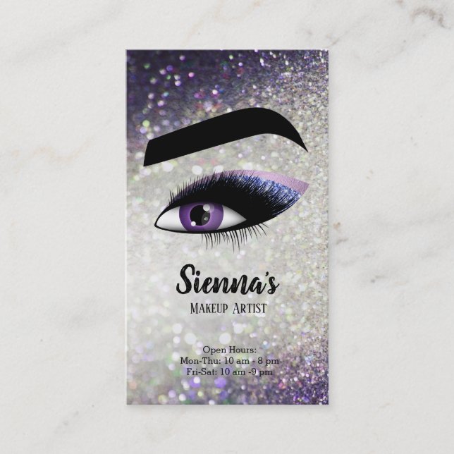 Lila Lashes Auge Visitenkarte (Vorderseite)