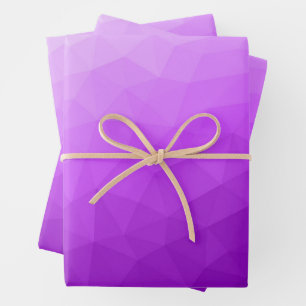 Lila Lavanдель Farbverlauf geometrisches Maschenmu Geschenkpapier Set