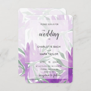 Lila Lavander Watercolor Elegante Einladung