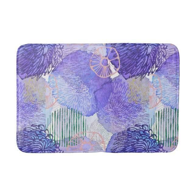 Lila Lavendel abstrakte Kunst Bath Mat Badematte (Vorderseite)