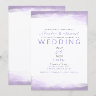 Lila Lavendel Aquarell Moderne Schicke Hochzeit Einladung