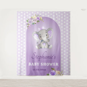 Lila Lavendel Baby Elefantendusche Sprinkle Wandteppich