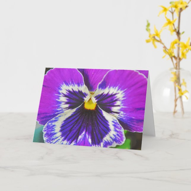 Lila Lavendel Blume Art Card Karte (Gelbe Blume)