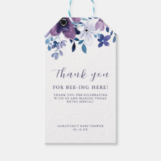 Lila Lavendel-Blume | Babydusche Vielen Dank Geschenkanhänger