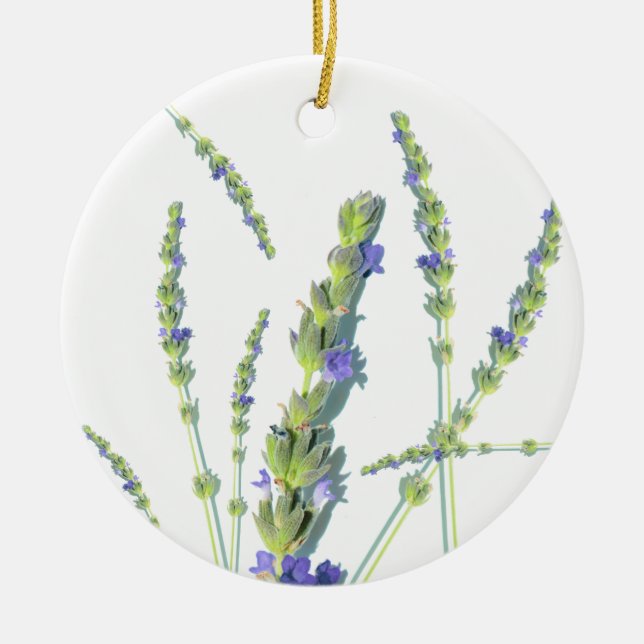 Lila Lavendel Blume Décor Keramik Ornament (Vorne)