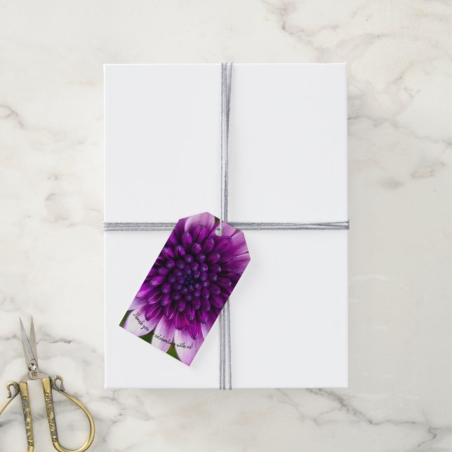 Lila Lavendel-Blume Geschenkanhänger (Mit Garn)