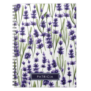 Lila Lavendel-Blume Personalisiert Notizblock