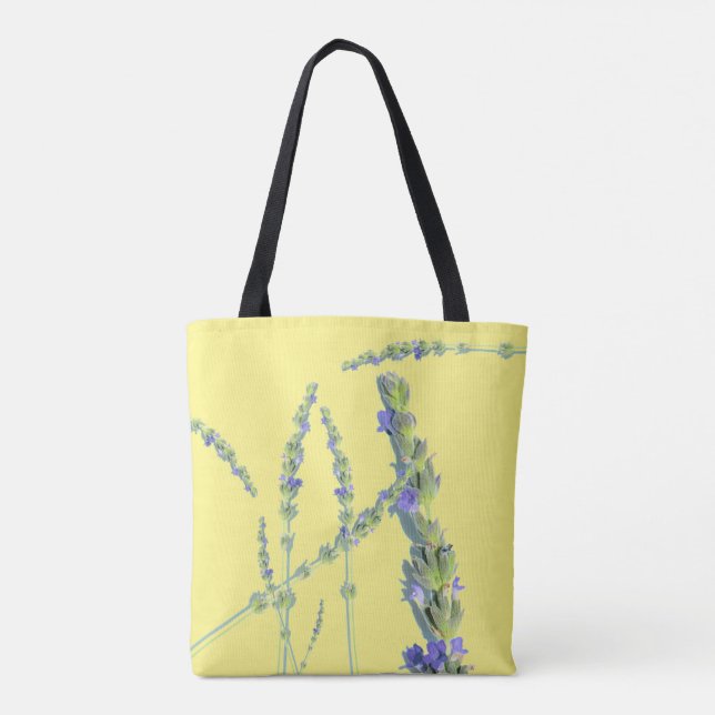 Lila Lavendel Blume Tote Tasche (Rückseite)