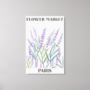 Lila Lavendel-Blumen-Aquarell-Blumen Leinwanddruck