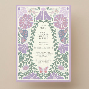 Lila Lavendel Blumen Baby Shower Einladung