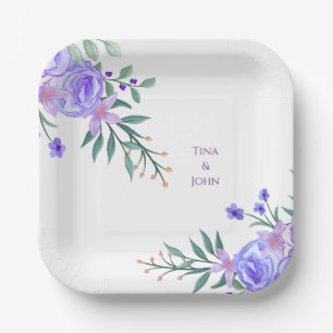 Lila Lavendel Blumen Botanisch All-in-One-Folie W Pappteller