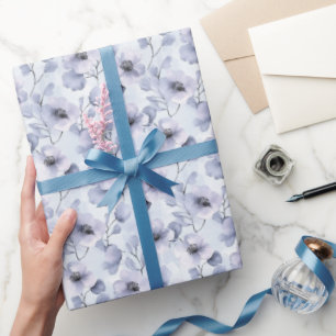 Lila Lavendel Blumen Hochzeitsdusche Geschenkpapier