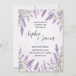 Lila-lavendel Blumen Hochzeitseinladung Einladung