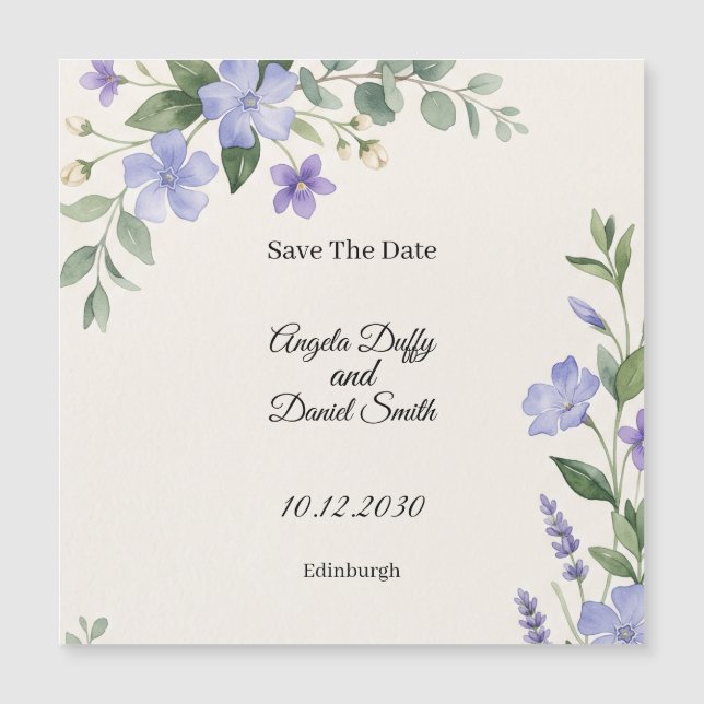 Lila Lavendel Blumen Save The Date Magnet (Vorderseite)