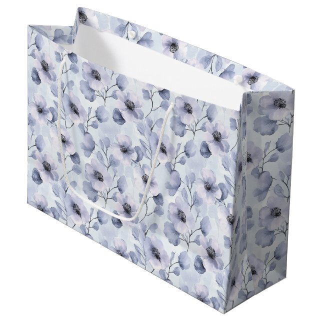 Lila Lavendel-Brautparty Große Geschenktüte (Vorderseite Schrägansicht)
