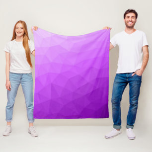 Lila Lavendel Farbverlauf geometrisches Maschenmus Fleecedecke