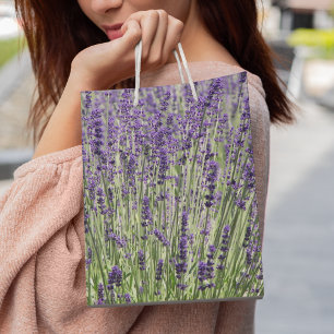 Lila Lavendel-Felder floral Mittlere Geschenktüte