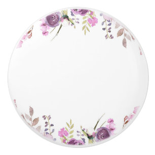 Lila Lavendel Flieder Aquarell Blumen Chic Keramikknauf