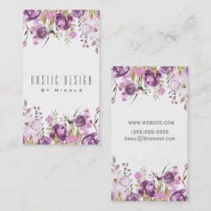 Lila Lavendel Flieder Aquarell Blumen Chic Visitenkarte