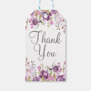 Lila Lavendel Flieder Aquarell Florales Hochzeit Geschenkanhänger