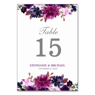 Lila Lavendel Floral Boho Tischnummer Card
