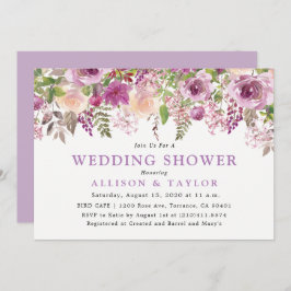 Lila Lavendel Floral Violet Polterabend Einladung