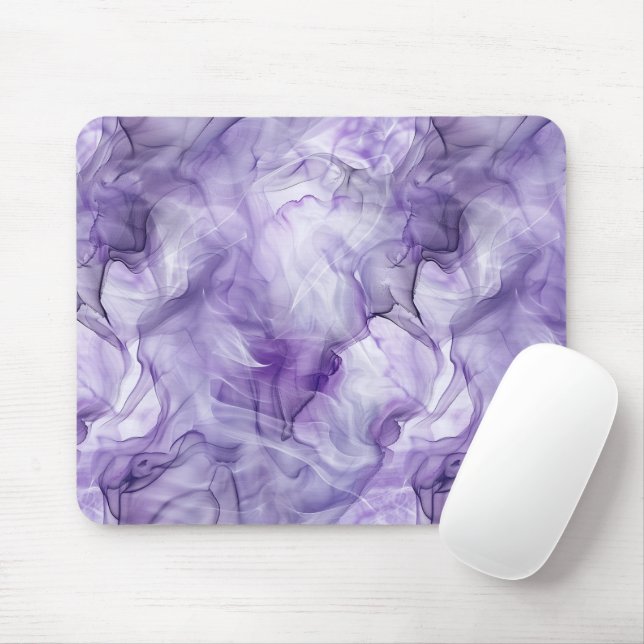 Lila Lavendel Fluid Rauchmarmor Mousepad (Mit Mouse)