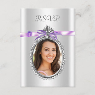 Lila Lavendel-Foto-RSVP-Karten RSVP Karte