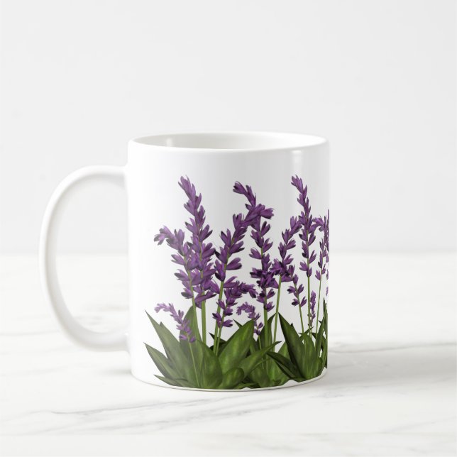 Lila Lavendel-Frühlings-Blumen-Kaffee-Tasse Kaffeetasse (Links)