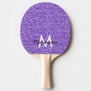 Lila Lavendel Glitzer Stilvoll Personalisiert Tischtennis Schläger