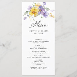 Lila Lavendel-Hochzeit Menükarte