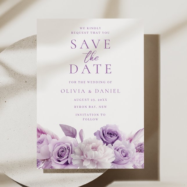 Lila Lavendel-Hochzeit Save The Date (Von Creator hochgeladen)