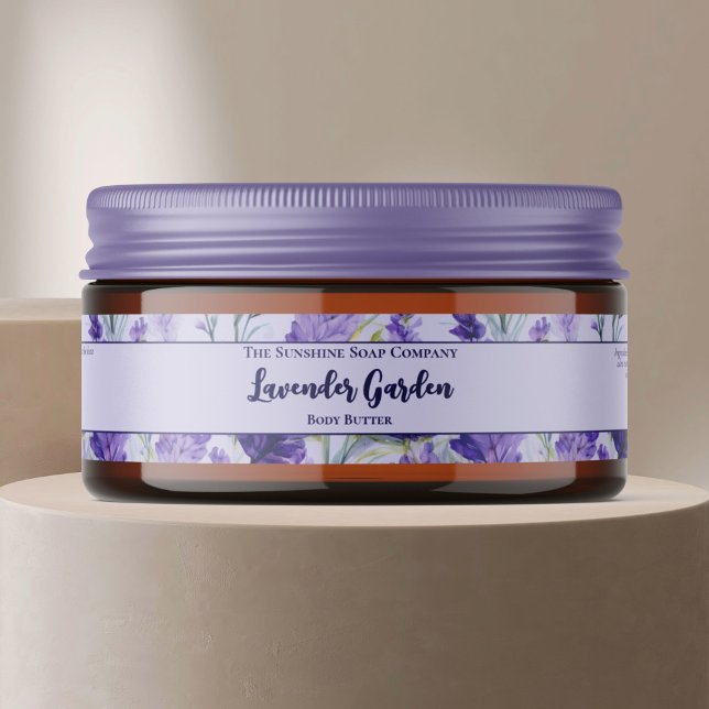Lila Lavendel Kosmetik JAR Label 1" x 7,25" (Von Creator hochgeladen)