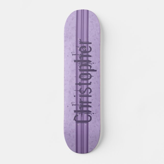 Lila Lavendel, kundenspezifisch gestreifte Monogra Skateboard (Vorderseite)