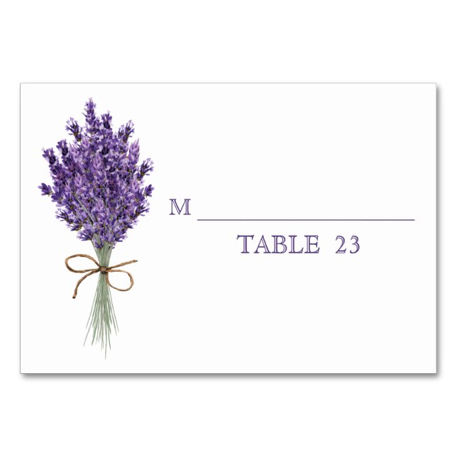 Lila Lavendel Lilac Blume Hochzeitskarte Tischnummer (Vorderseite)
