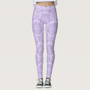 Lila Lavendel Mädchenhaftes Vintage-Spitzen-Perlen Leggings