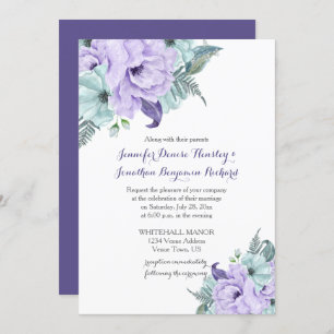 Lila Lavendel-Minze-Wasserpechies Hochzeit Einladung