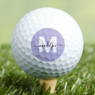 Lila Lavendel Monogramm Name Initialen Golfball