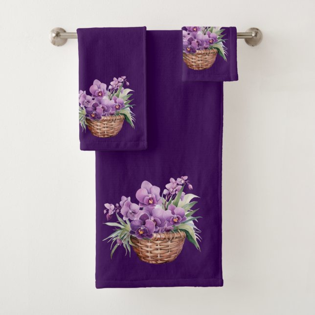 Lila Lavendel Orchid Handtuchhandtuch Set (Insitu)