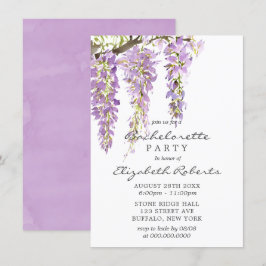 Lila Lavendel Pastel Wisteria Junggeselinnen-Absch Einladung