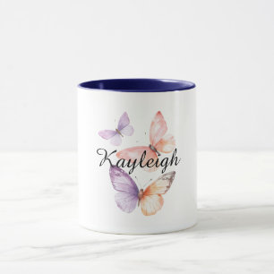 Lila Lavendel-Peach-Schmetterlinge Tasse