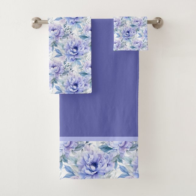Lila Lavendel Peonies Handtuchhandtuch Set (Insitu)