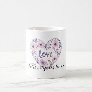 Lila Lavendel Rosa Blumen Herz Liebe Kaffeetasse