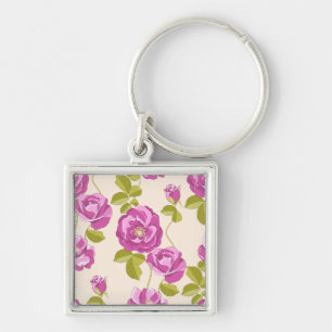 Lila Lavendel-Rosen-Blumen-Schlüsselanhänger Schlüsselanhänger