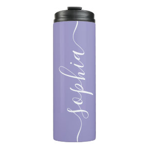 Lila Lavendel Schrift Custom Thermal Tumbler Thermosbecher
