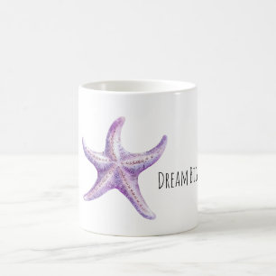 Lila Lavendel Seestern Kaffeetasse