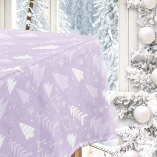 Lila Lavendel Trees Winterweihnachtskuchen Tischdecke