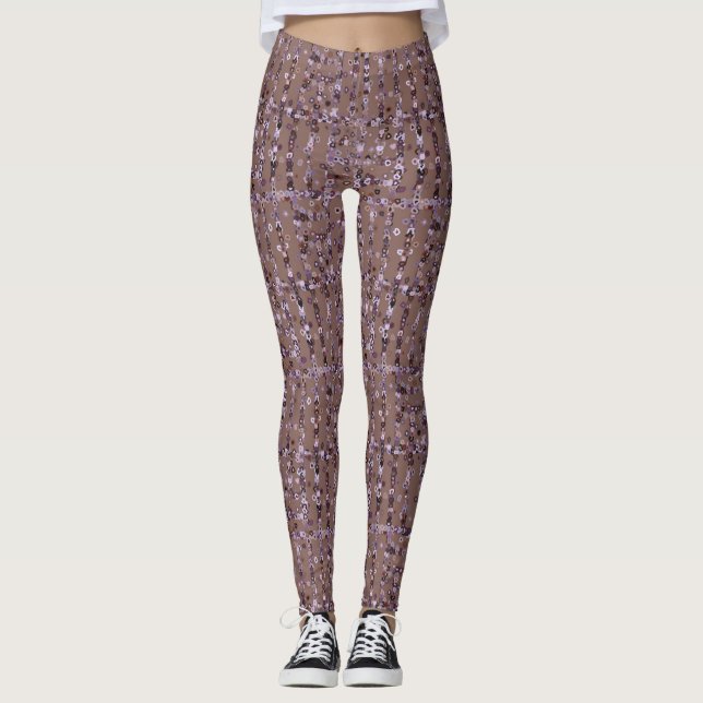 Lila, Lavendel und Weiß-Ketten-Leggings Leggings (Vorderseite)